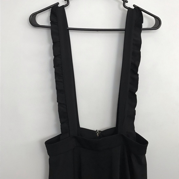 Shein Sz Small Ruffle Suspender Mini Black Flowy Womens Skirt - Picture 3 of 7